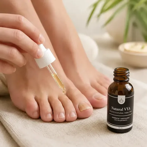 Aceite para hongos de Uñas de los Pies y Manos 30ml. Natural Vya Antimicotico Accion Terapeutica Rapida Accion Aceite de Ricino Arbol de Té