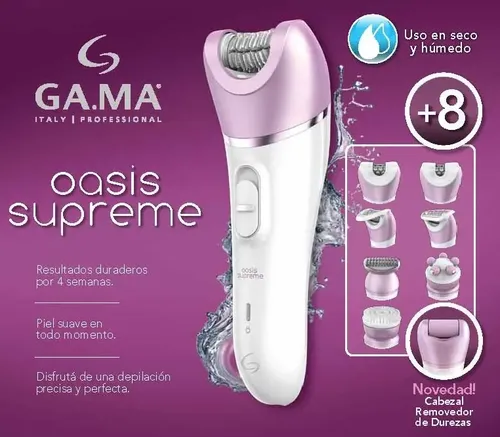 Depiladora Electrica Gama Oasis Supreme Exfolia- 8 Funciones