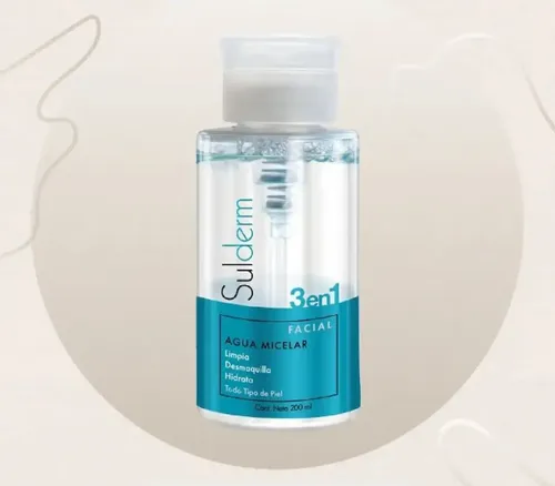 Agua Micelar Sulderm 3 En 1 Limpieza 200 Ml