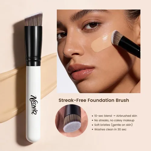 Set 14 Brochas Maquillaje Neoniq Cerdas Sintéticas Blanco
