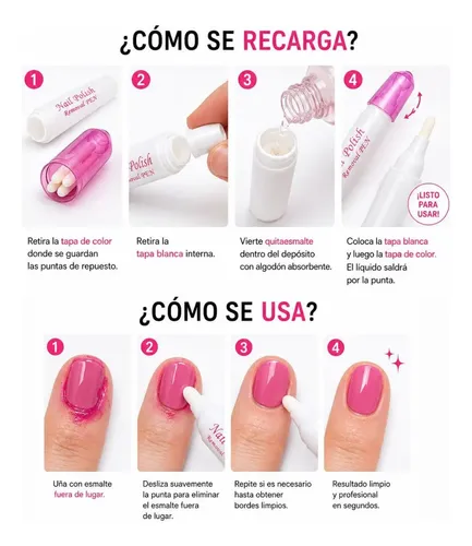 Corrector De Esmalte Reutilizable Recargable Lápiz 4 Puntas