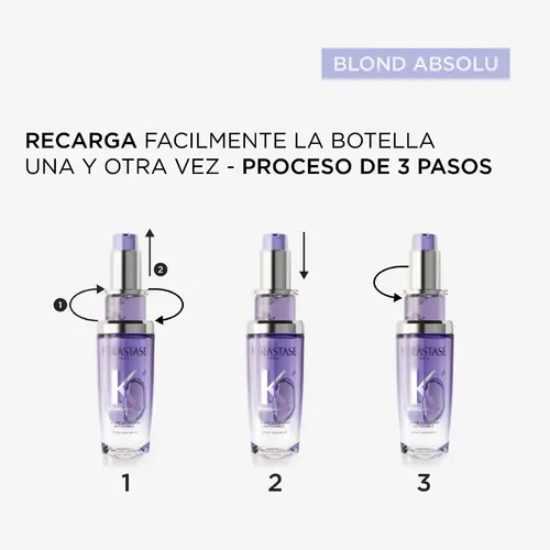 Aceite Capilar Kérastase L’Huile Cicagloss Blond Absolu Refillable, Para Cabello Rubio Dañado, 75 ml