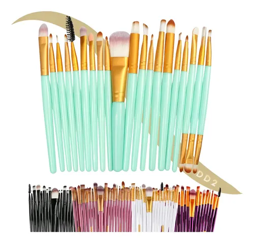 Set 20 Brochas Maquillaje Artístico Sintéticas Rostro