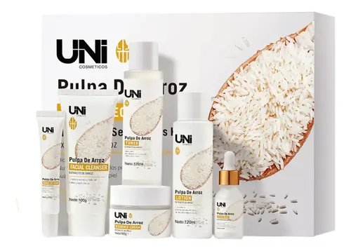 Kit Facial Skincare 6 Pcs Pulpa De Arroz Hidrata E Ilumina