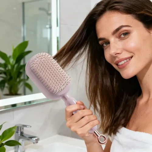 Peine Masaje Cojín Retráctil Cepillo Autolimpiante Cabello