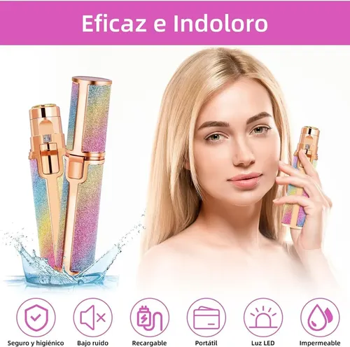 Depiladora Facial 2en1 Usb Recargable Sin Dolor Impermeable