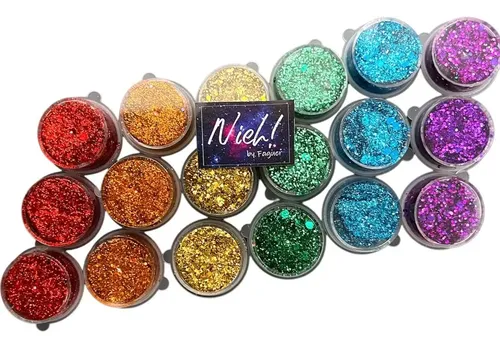 6 Geles Con Glitter Para Maquillaje Artistico Makeup Nieh
