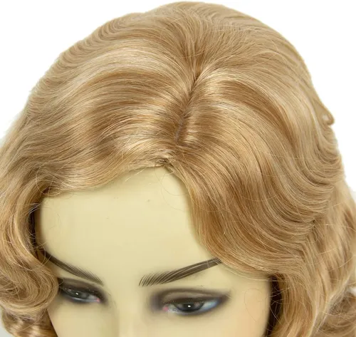 Peluca Medisifa Rubia 20s, Ondas De Dedo Largas Para Fiesta Blonde