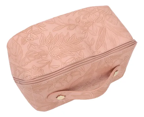 Bolsa De Maquillaje Para Cosméticos, Piel Sintética, Apertur