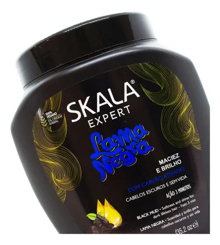 Crema Skala Expert P/ Cabellos Lama Negra Carbón Activado 1 Kg