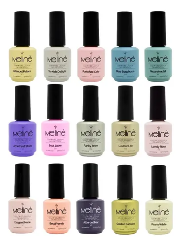 Meline X 15 Esmaltes Gel On-off Color Semipermanente Uñas 6c