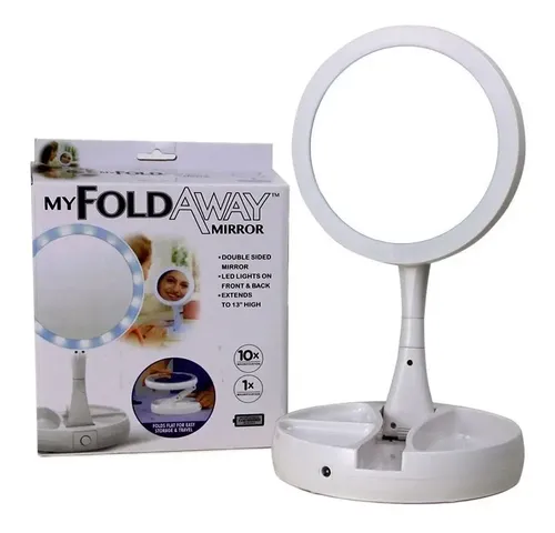 Espejo Doble Plegable Con Luz Led Maquillaje My Foldaway