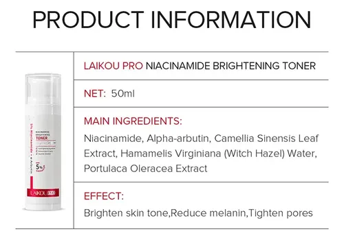 Tónico Facial Laikou Pro Niacinamide 5% – Brightening 50ml