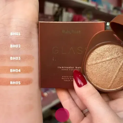 Iluminador Compacto Baked Glass Highlighter Ruby Rose Tono del maquillaje
