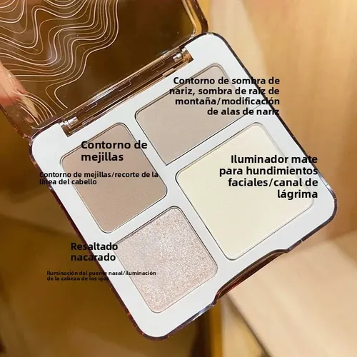 Tati Beauty Paleta Contorno 4 Mate Brillante Polvo Fijador