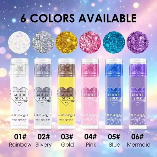 6 Barras De Gel Iluminadoras Con Purpurina Para Rostro, Vell
