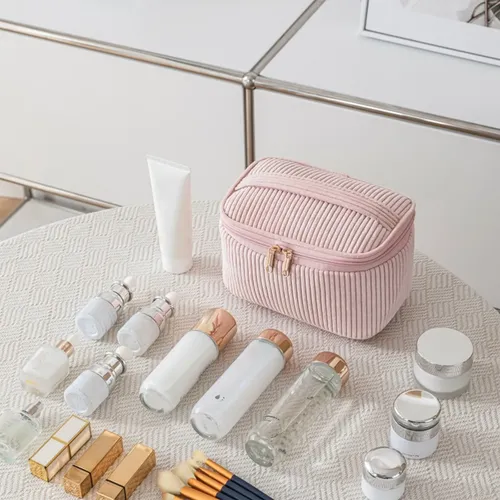 Hitoalla De Maquillaje De Pana De Terciopelo Portátil De Via