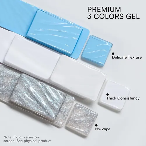 Set Gel Uñas 3 Colores Con Estampador Y Silicona