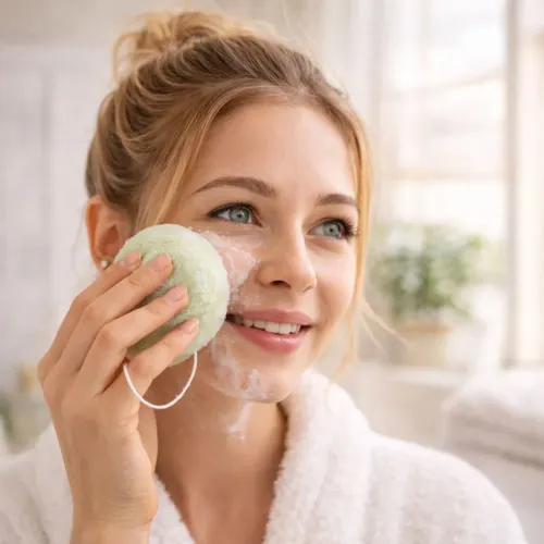 Konjac Esponja Vegetal Facial Aloe Vera Calmante Pollie