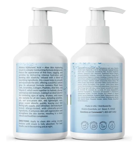 Crema Corporal Alozera Ácido Hialurónico Aloe Vera 2x500ml