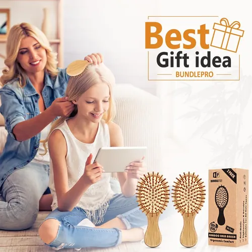 Pack De 2 Cepillos Para El Cabello Bundlepro Con Cerdas Natu
