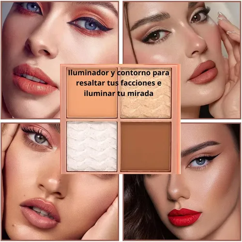 Set Maquillaje Tonos Nude 12 Cosméticos Ideal Look Diario