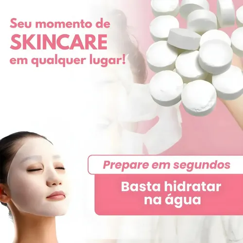 Mascarilla Facial Comprimida Desechable Para Skincare X50 Todo Tipo De Piel