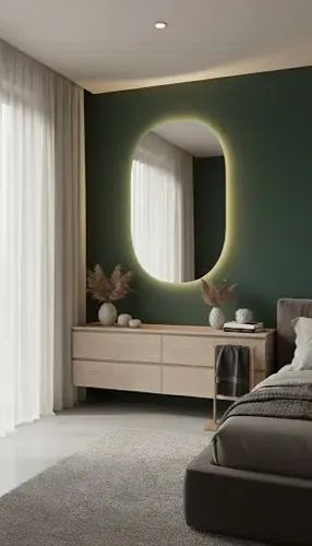 Espejo Con Luces Led Ovalado 80×60 Cálidas