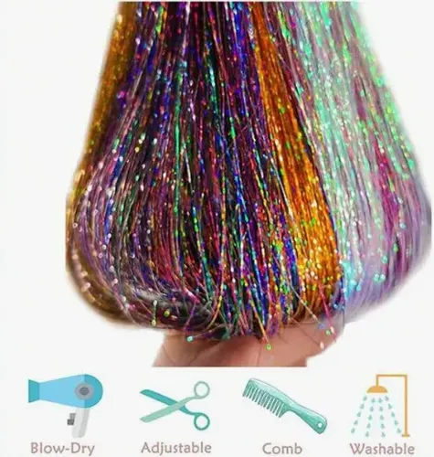 Oropel Extensiones De Cabello Brillantes Holográficas