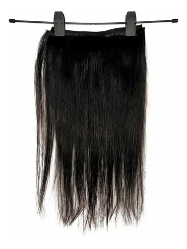 3 Capas Cortina Pelo Natural Humano Negro, Castaño 20 X 40cm