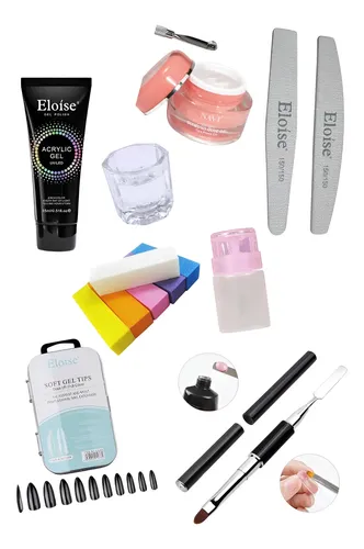 Kit Para Uñas Soft Gel,poli Gel Y Acríc Gel, Lima, Pincel