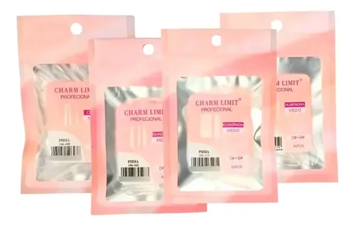 Pack X50 Tips Soft Gel Press On Medio P/ Manicuria Nails Art Color 3 Cuadrado Prelimado