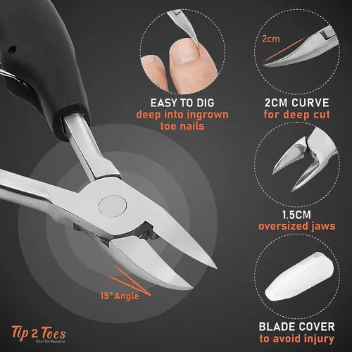 Tip2toes Cortauñas De 10 Piezas Para Uñas Encarnadas…