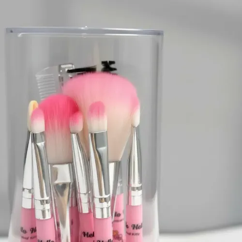 Set De Brochas De Maquillaje Hello Kity Con Estuche
