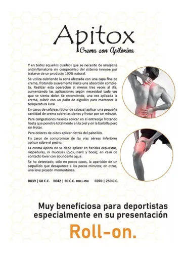 Apitox Crema Con Apitoxina Concentrada X 60cc