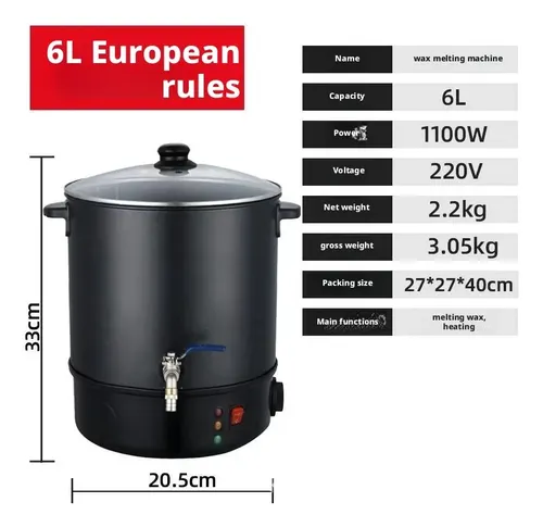 6l Olla Eléctrica For Derretir Cera, Fusor De Cera For