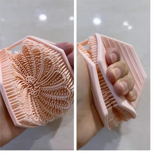 Cepillo Exfoliante Corporal De Silicona Doble Cara Rosa