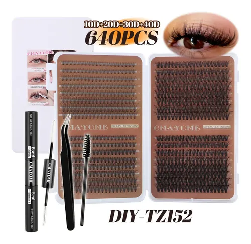 [jjm] 640pcs D-curl 10-100d, Kit Con Múltiples Estilos