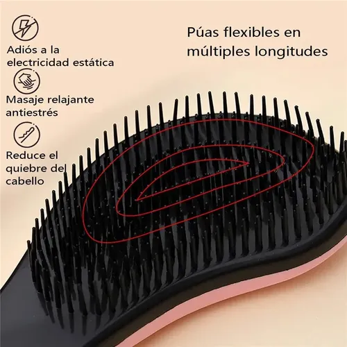 Cepillo Para Cabello Cepillo Extensiones Peine Peinetas 4pzs Polícromo