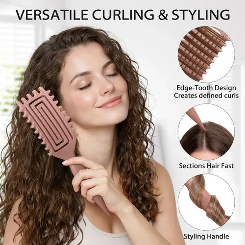 Cepillo De Pelo Quenxe, Color Rosa Y Marrón, Ventilado, Que