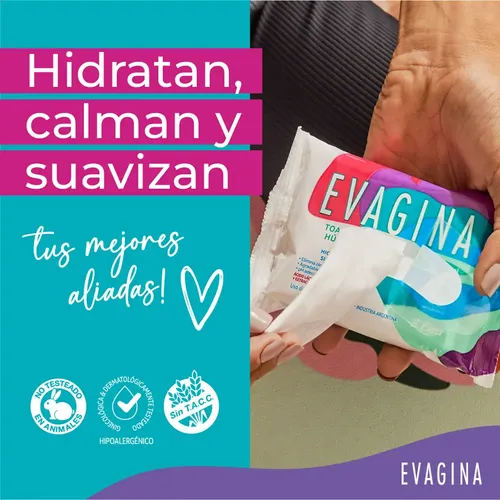 Evagina Toallitas Húmedas De Higiene Íntima Sin Enjuague