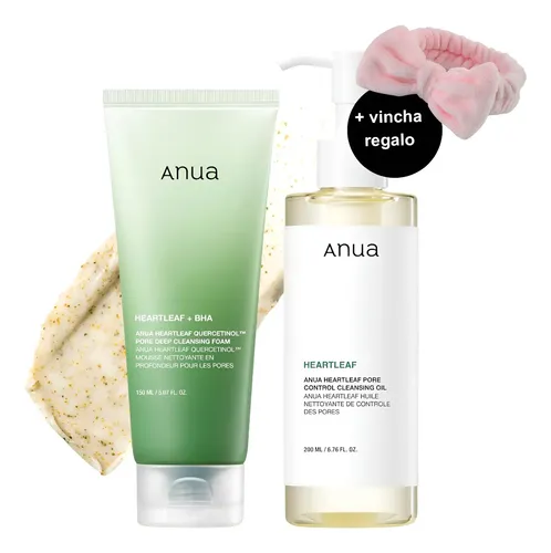 Kit Skincare Anua Doble Limpieza Rutina Facial Piel Grasa