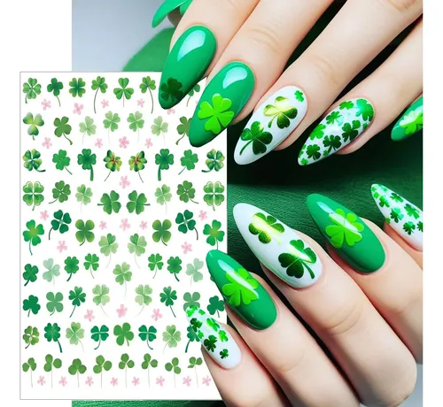 Pegatinas Para Decoración De Uñas Bsbtbz Green Clover, Día D