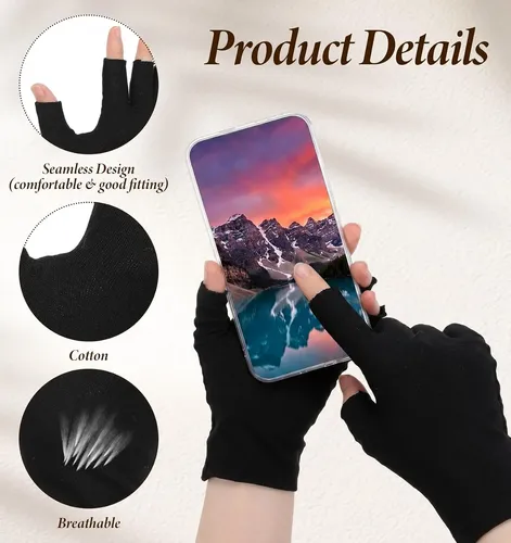 Guantes Sin Dedos Algodón Hidratantes Tactiles X5 Pares