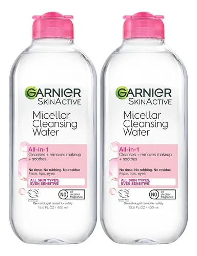 Agua Micelar Garnier 400ml, Limpiador Facial Vegano, 2