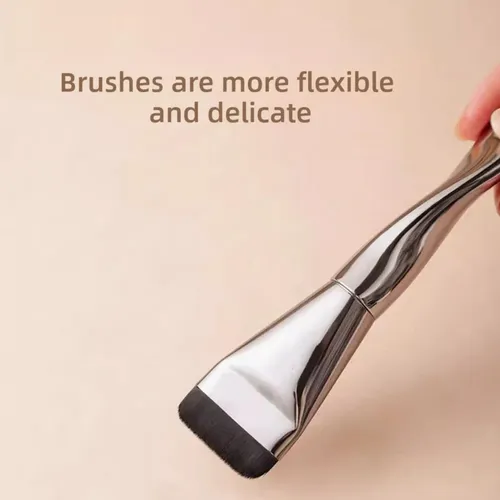 Brocha Para Base De Maquillaje De Cabeza Plana Y Esponja Mez