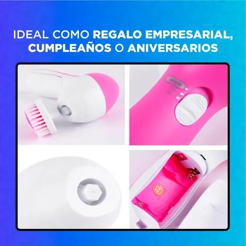 Cepillo Facial Limpiador Eléctrico Masajeador Rostro 5 En 1