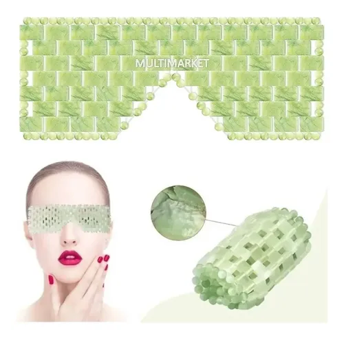 Antifaz Mascara De Ojos Relajante Piedra Jade Verde
