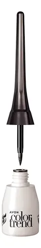 Delineador Líquido Avon Color Trend Preto Metálico, Acabado Metalizado