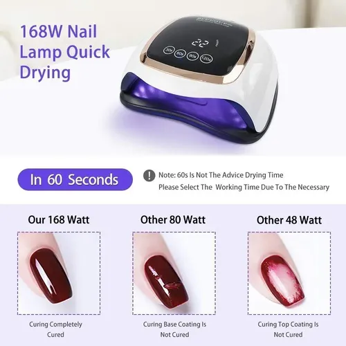 . Lámpara De Uñas Gel Polish 168w Led Uv Secador De Uñas A